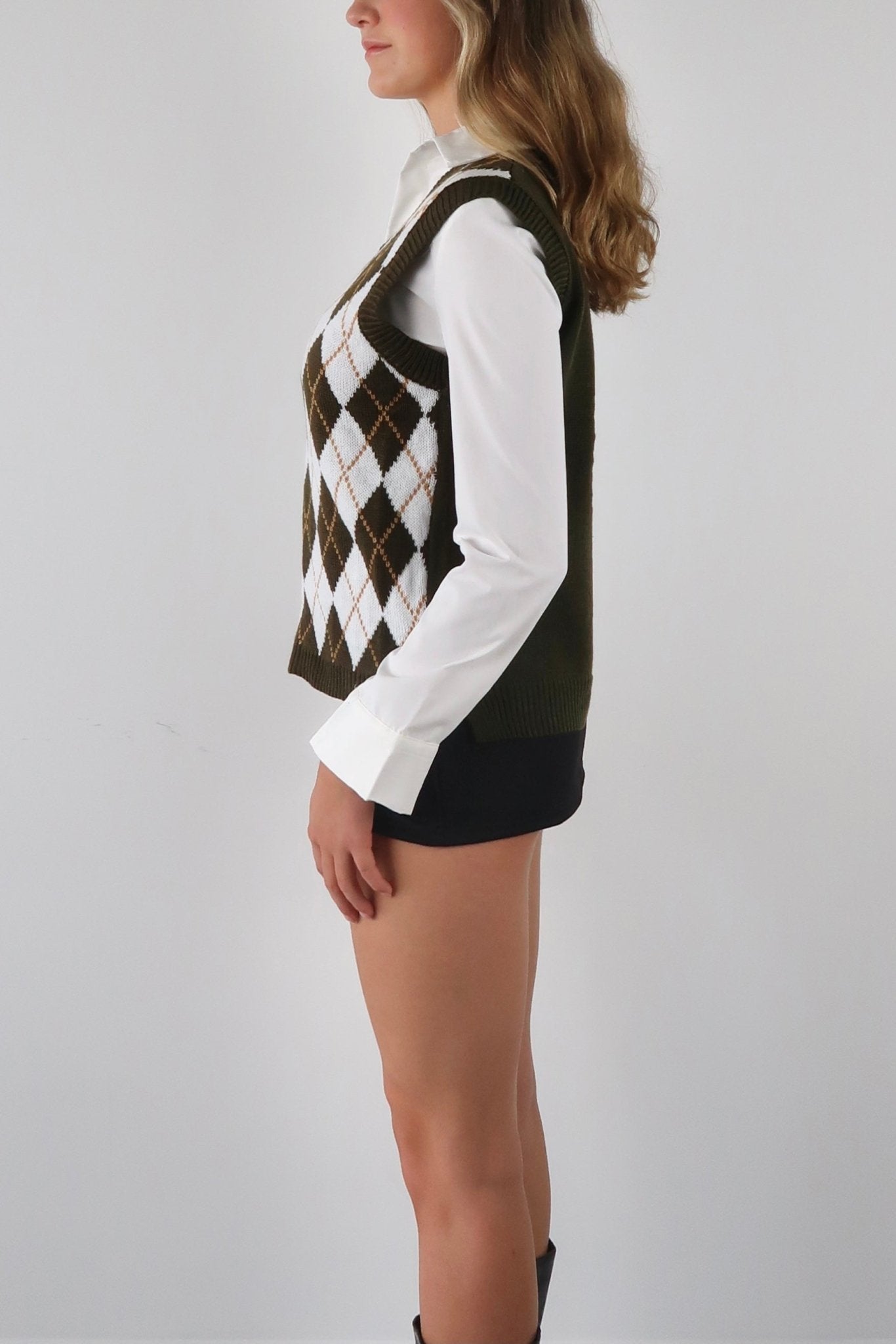 Retro argyle print vest - SCG_COLLECTIONS