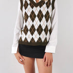 Retro argyle print vest - SCG_COLLECTIONS