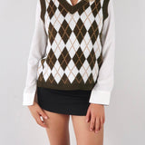 Retro argyle print vest - SCG_COLLECTIONS