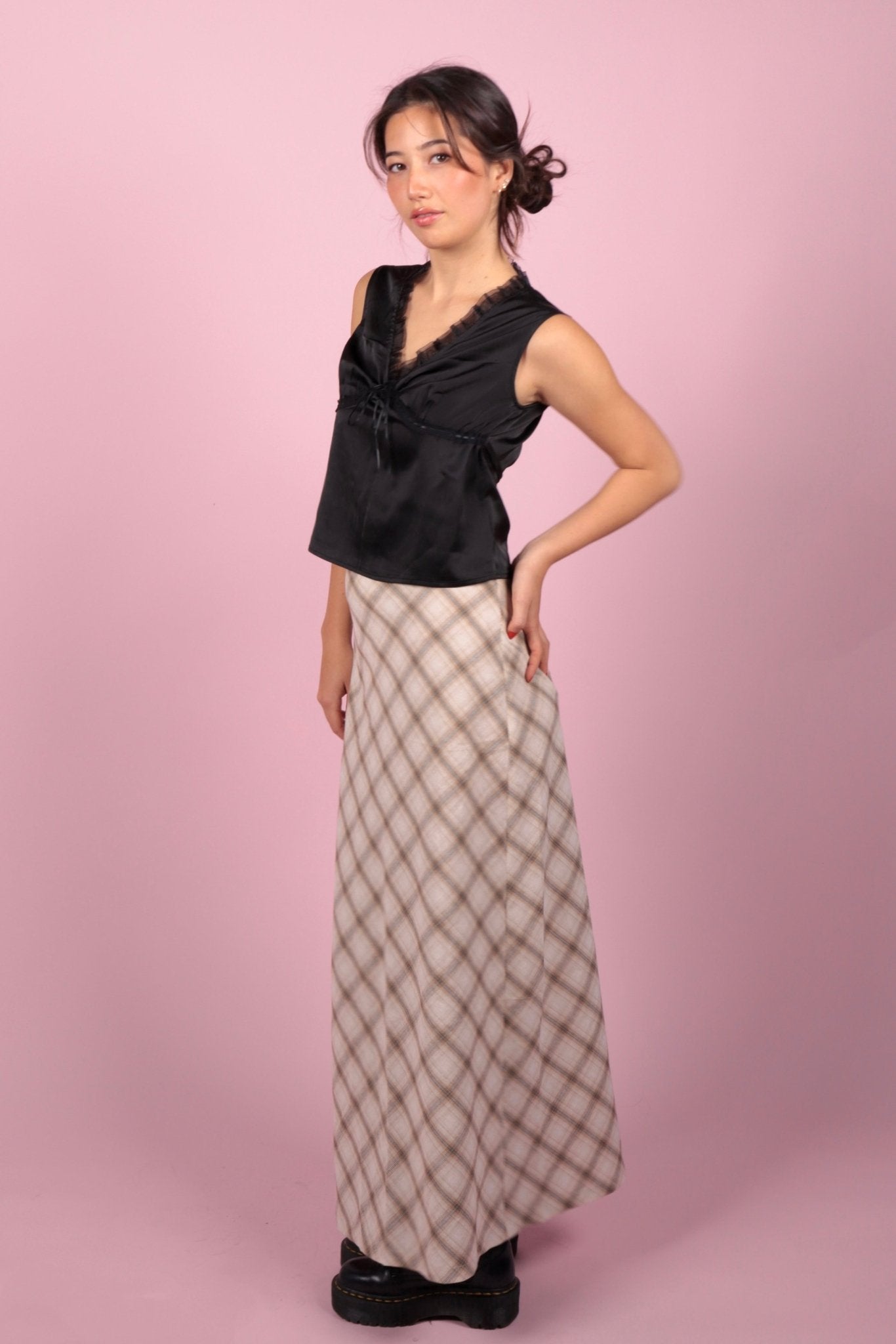 SCG MADE |Kelsey 90s plaid maxi skirt - SCG_COLLECTIONSBottom