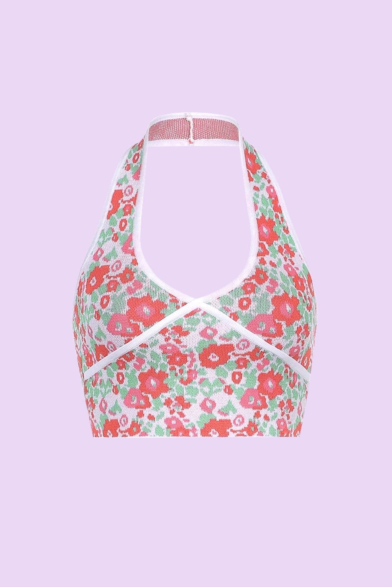 Summertime flora knit halter top - SCG_COLLECTIONS