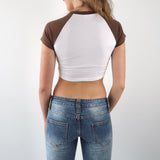 Y2K heart pattern baby tee - SCG_COLLECTIONS