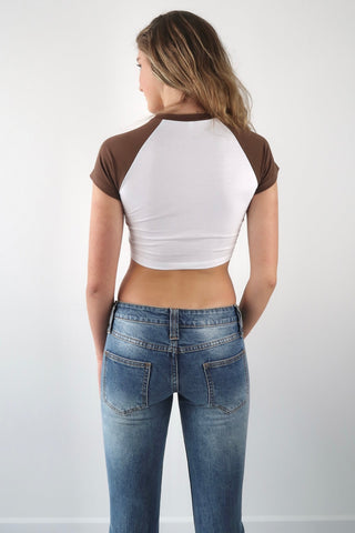 Y2K heart pattern baby tee - SCG_COLLECTIONS