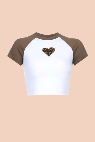 Y2K heart pattern baby tee - SCG_COLLECTIONS